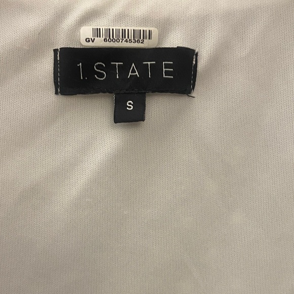 White Swiss-Dot Blouse with Ruffled Bell Sleeve, size S, 1.State brand - Picture 2 of 8